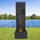 Garden Water Fountain Feature With Led Lights Outdoor Tall Waterfall Electric Pump