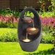 Garden Water Fountain Led Feature 3 Tier Cascading Electric Pump Statues Decor