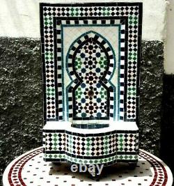 Garden Water Fountain Small Moroccan Mosaic Zellij Indoor Outdoor Water Feature