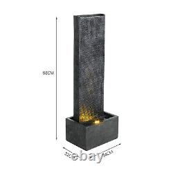 Garden Waterfall Water Feature Fountain Electric LED Outdoor Pump Statue Decor