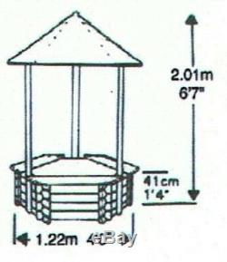 Garden Wishing Well Wooden Water Feature Fountain Pool- Pond With Pump & Liner