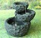 Gardenwize Garden Outdoor Solar Powered 3 Layer Grey Stone Rocks Water Fountain