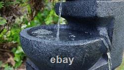 Gardenwize Garden Outdoor Solar Powered Charcoal Bowl Water Fountain Feature