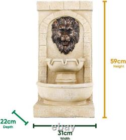 Gardenwize Lion Head Solar Powered Fountain Water Feature Weatherproof GW506