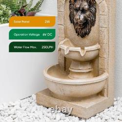 Gardenwize Lion Head Solar Powered Fountain Water Feature Weatherproof GW506