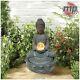 Gardenwize Outdoor & Garden Solar Buddha Water Feature Fountain With Light Ball