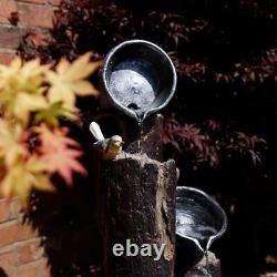 Gardenwize Outdoor Solar Powered LED Cascading Woodland Water Feature Fountain