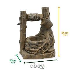 Gardenwize Solar Powered Rustic Brick Well Water Feature Fountain GW278# GRADE B