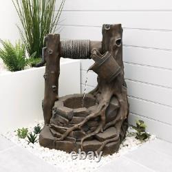 Gardenwize Solar Powered Rustic Brick Well Water Feature Fountain GW278# GRADE B