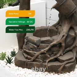 Gardenwize Solar Powered Rustic Brick Well Water Feature Fountain GW278# GRADE B