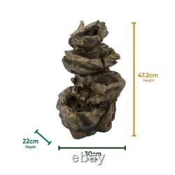 Gardenwize Solar Water Feature Rock Stack Water Fountain GW541