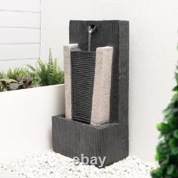 Gardenwize Solar Water Feature Stone Column Water Fountain GW542