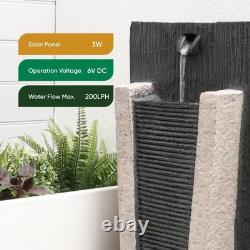 Gardenwize Solar Water Feature Stone Column Water Fountain GW542