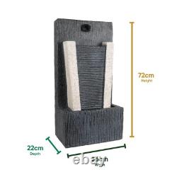 Gardenwize Solar Water Feature Stone Column Water Fountain GW542