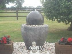 Granery Tub Ball Stone Water Fountain Feature Garden Ornament