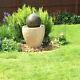 Granery Tub Ball Stone Water Fountain Feature Garden Ornament Solar Pump