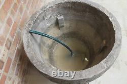 Granery Tub Eye Stone Water Fountain Feature Garden Ornament Solar Pump