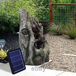 H56cm LED Solar Power Outdoor Resin Water Fountain Feature Ornament Garden Decor