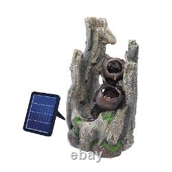 H56cm LED Solar Power Outdoor Resin Water Fountain Feature Ornament Garden Decor