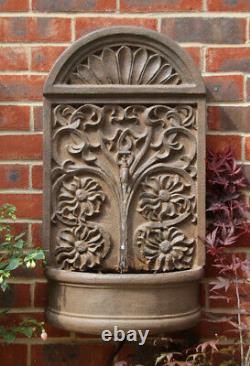 H72cm Arbury Wall Water Feature Rust Effect Wall Fountain by Ambiente