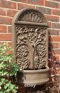 H72cm Arbury Wall Water Feature Rust Effect Wall Fountain by Ambiente