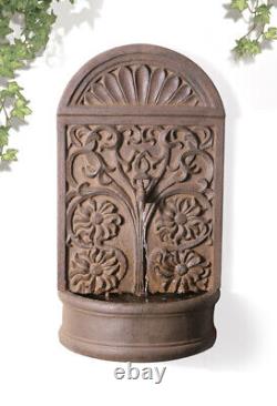 H72cm Arbury Wall Water Feature Rust Effect Wall Fountain by Ambiente