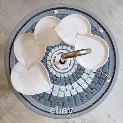 HYDRIA Large 45cm White Leaf Cascade Indoor Outdoor Water Feature, Battery Powe