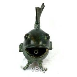 Hand Cast Koi Fish Garden Sculpture Bronze Water Fountain Statue Metal Spitter