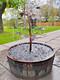 Handmade Copper Tree Garden Fountain With Oak Barrel Stand -outdoor Water Featu