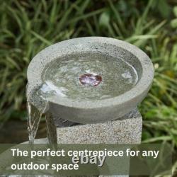 Harmonia 3 Tier Contemporary Garden Water Fountain in Grey 59cm