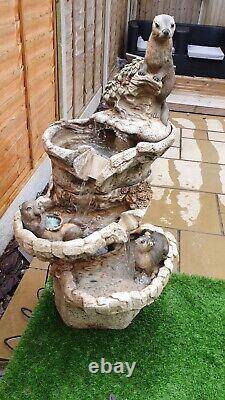 Henri Studio Utterly Otters STONE Water Fountain / Garden Feature Waterfall