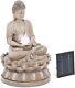 Hillvert Solar Water Fountain Garden Seated Buddha Figure Led Lighting