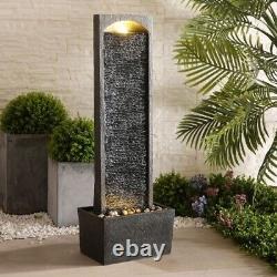 Home Garden Water Fountain Feature with LED Lights Outdoor Straight Waterfall
