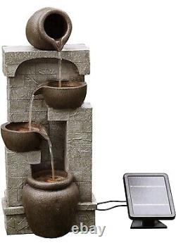 Home Solar Powered Water Feature, Indoor or Outdoor Garden Water Fountain, 4 Tie