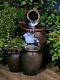 Honey Pot Cascading Jugs Fountain Garden Planter Water Feature With Led Lights