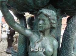 Huge Bronze Neptune Fountain / Water Feature 334cm High Verdigris Finish