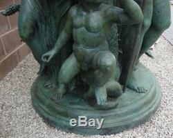 Huge Bronze Neptune Fountain / Water Feature 334cm High Verdigris Finish