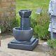 Hybrid Powered Fengshui Falls Water Feature Outdoor Garden Cascading Fountain