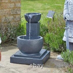 Hybrid Powered Fengshui Falls Water Feature Outdoor Garden Cascading Fountain