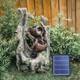 In/outdoor Solar Garden Water Feature Fountain With Led Light Cascading Stone Eco