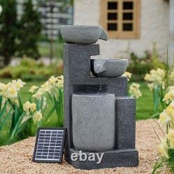 In/Outdoor Water Fountain Feature LED Lights Garden Statues Decor Solar Electric