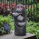 In/outdoor Water Fountain Feature Led Lights Garden Statues Decor Solar Electric