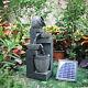 In/outdoor Water Fountain Feature Led Lights Garden Statues Decor Solar Powered