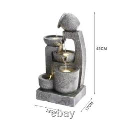 In/Outdoor Water Fountain Feature LED Lights Stacked Stones Outdoors Fountains