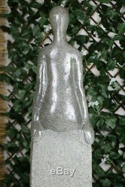 Indoor Garden Water Feature Fountain Stone Finish Statue Self-Contained LED