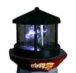 Indoor Outdoor Polyresin Water Fountain Feature LED Lights Garden Lighthouse
