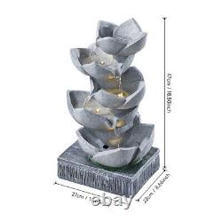 Indoor Outdoor Solar Water Fountain Feature with LED Lights Garden Statues Decor