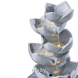 Indoor Outdoor Solar Water Fountain Feature with LED Lights Garden Statues Decor