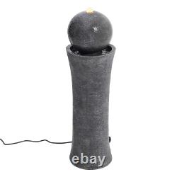 Indoor Outdoor Water Fountain Feature Garden Ornament Ball Water Cascade withLight