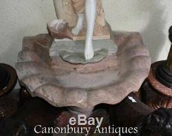 Italian Marble Fountain Female Figurine Conch Font Water Feature